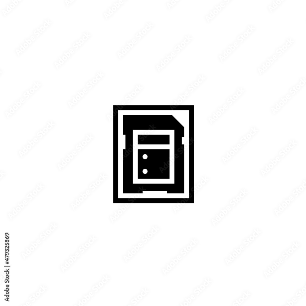 Illustration of a simple memory card icon design for any technology related to memory cards Illustration of a simple memory card icon design for any technology related to memory cards