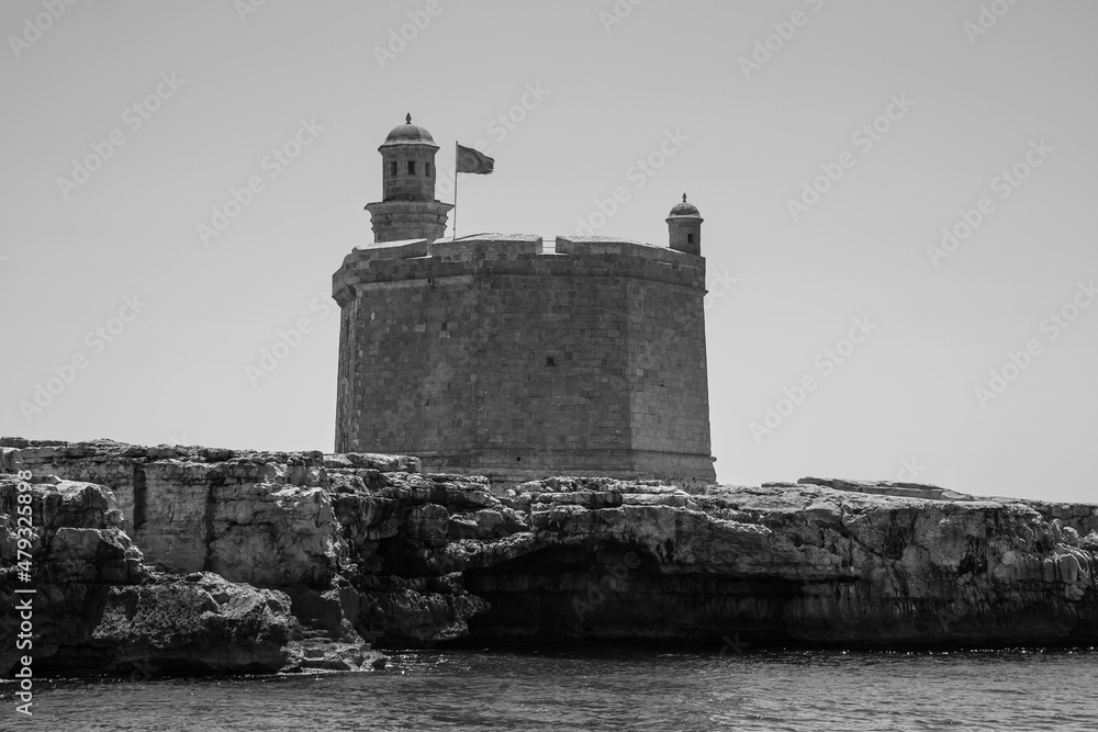 Castell de Sant Nicolau on the cape of Ciutadella de Menorca, Spain, Balearic Islands