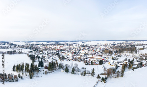 Luftbild Hasselfelde im Harz Winterbild Stadt Oberharz am Brocken