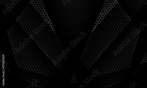 Black background. Dark carbon fiber texture. Vector black metal texture steel background. Futuristic web design template vector illustration EPS 10.