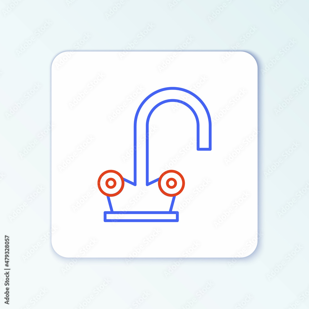 Line Water tap icon isolated on white background. Colorful outline concept. Vector Line Water tap icon isolated on white background. Colorful outline concept. Vector
