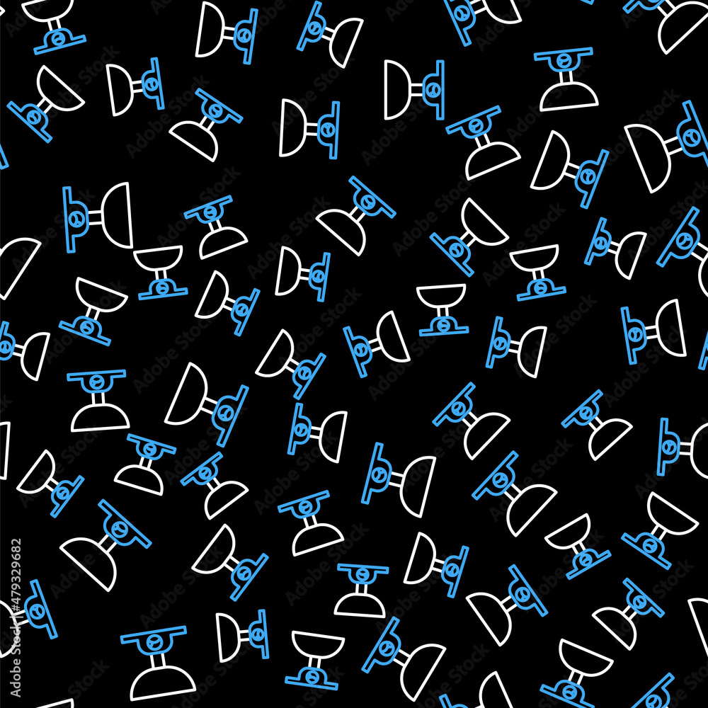 Line Electronic scales icon isolated seamless pattern on black background. Weight measure equipment. Vector Line Electronic scales icon isolated seamless pattern on black background. Weight measure equipment. Vector