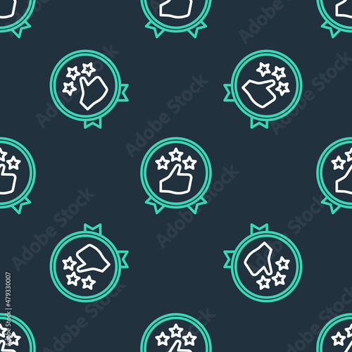 Line Consumer or customer product rating icon isolated seamless pattern on black background. Vector