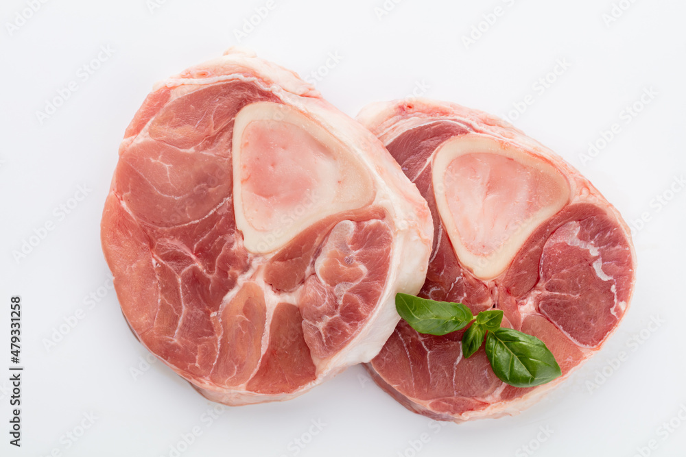 Meat steak isolated on the white background.