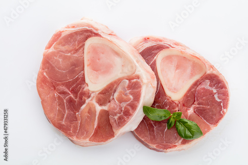 Meat steak isolated on the white background.