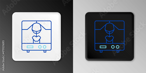 Line X-ray machine icon isolated on grey background. Colorful outline concept. Vector