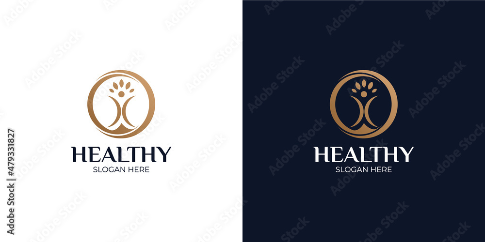 Fototapeta premium healthy modern and simple logo set