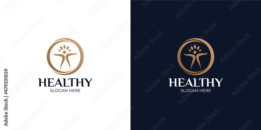 Fototapeta premium healthy modern and simple logo set