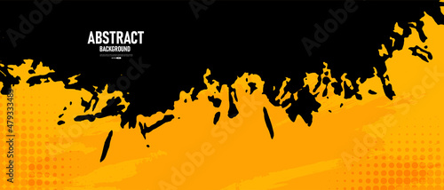 	
Abstract black and yellow grunge texture background with halftone effect vector.	
