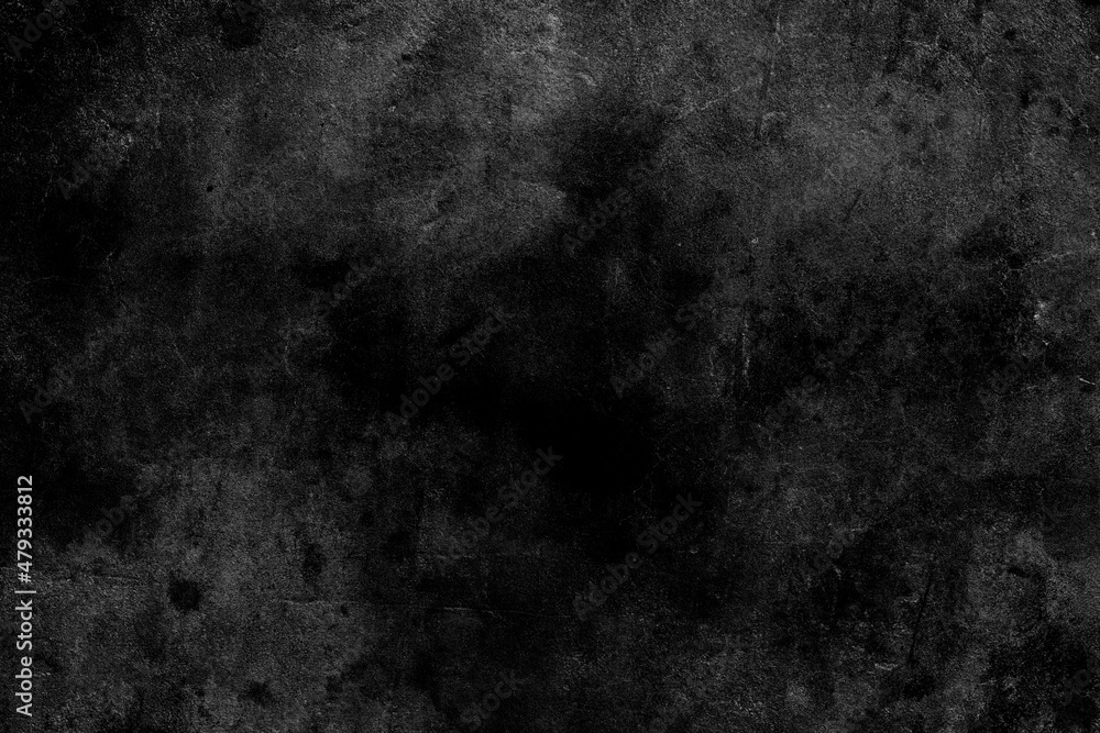 Fototapeta premium Abstract dark gray old concrete wall surface with heavy grunge textures and spots for background