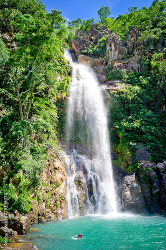 Serra Azul Waterfall  Nobres  Mato Grosso  Brazil