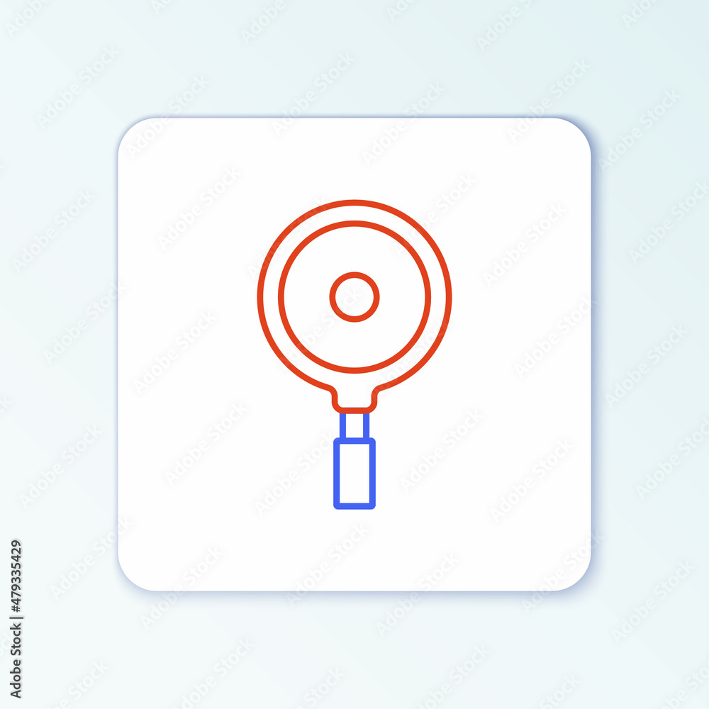 Line Frying pan icon isolated on white background. Fry or roast food symbol. Colorful outline concept. Vector Line Frying pan icon isolated on white background. Fry or roast food symbol. Colorful outline concept. Vector