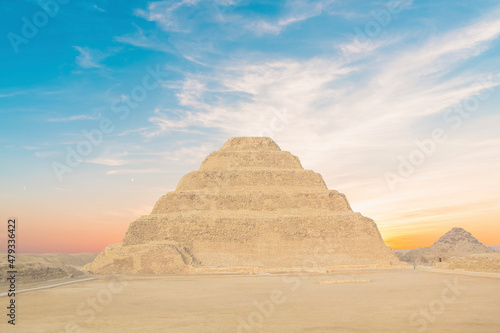 The Pyramid of Djoser (or Djeser and Zoser), or Step Pyramid in the Saqqara necropolis, Egypt photo