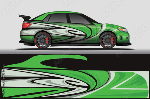 Car livery wrap decal  rally race style vector illustration abstract background