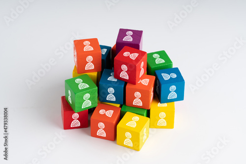 Business & HR icon on colorful jigsaw puzzle