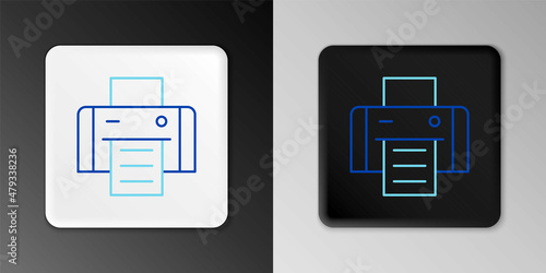 Line Printer icon isolated on grey background. Colorful outline concept. Vector