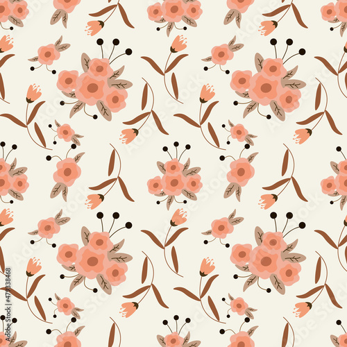 Flowers Vector ilustration seamless patern with.Great for textile,fabric,wrapping paper,and any print.