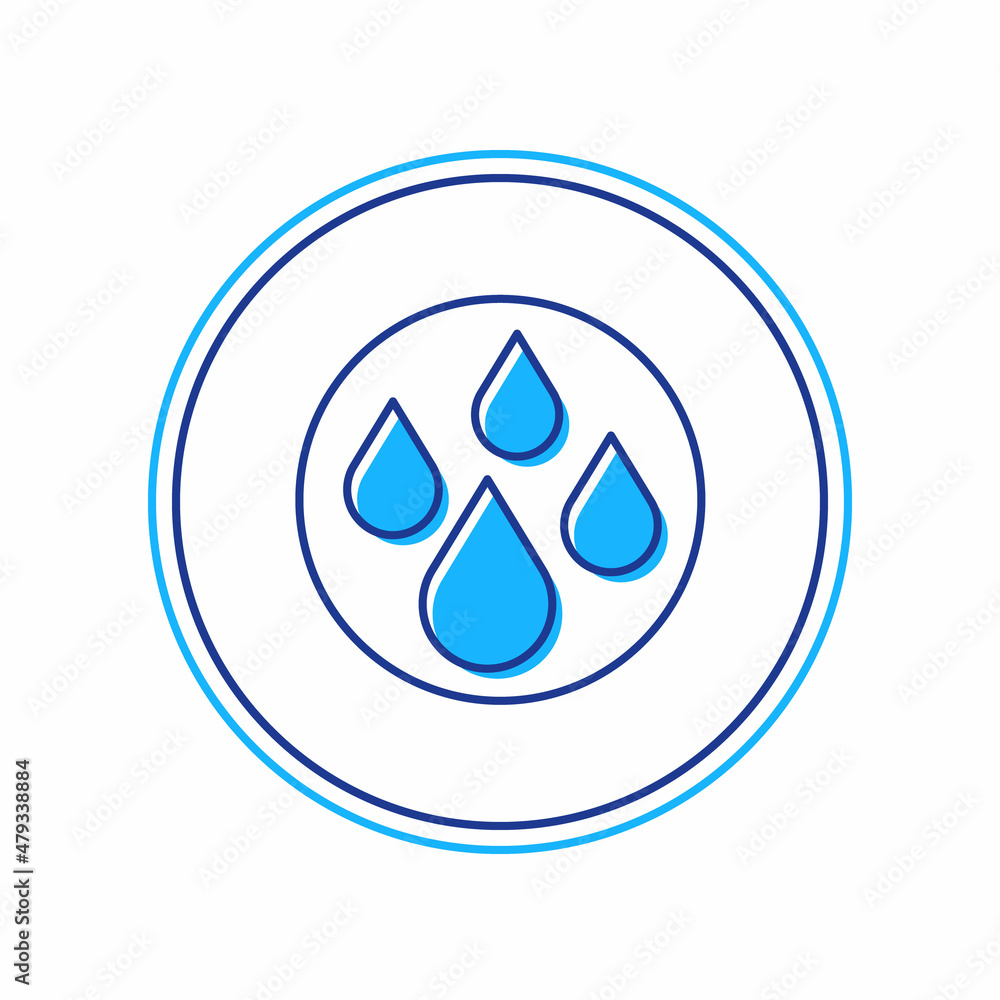Filled outline Water drop icon isolated on white background. Vector Filled outline Water drop icon isolated on white background. Vector