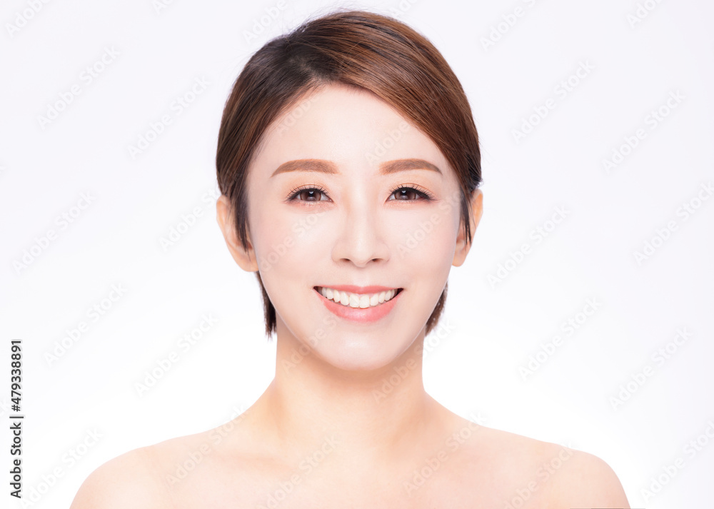 Closeup asian beauty face with skin care healthy Closeup asian beauty face with skin care healthy