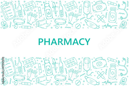 Pharmaceutical doodle background_05