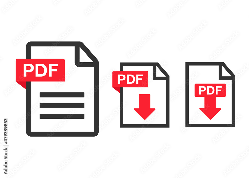 PDF file download icon. Document text, symbol web format information, vector illustration PDF file download icon. Document text, symbol web format information, vector illustration