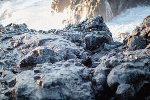 Iceland, lava rock waves photo