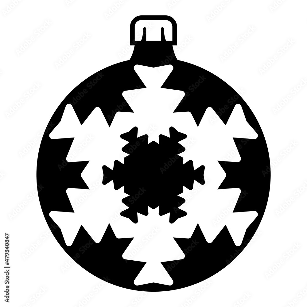 Fototapeta premium Christmas Tree Decoration Flat Icon Isolated On White Background