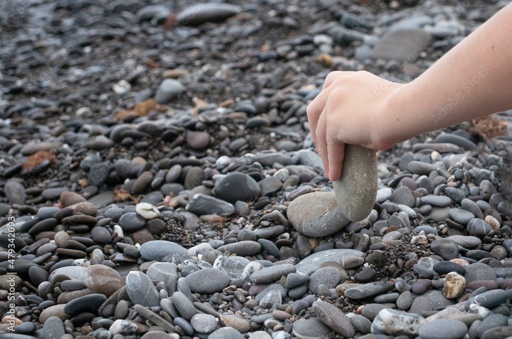seaside with grey stone beach seaside with grey stone beach