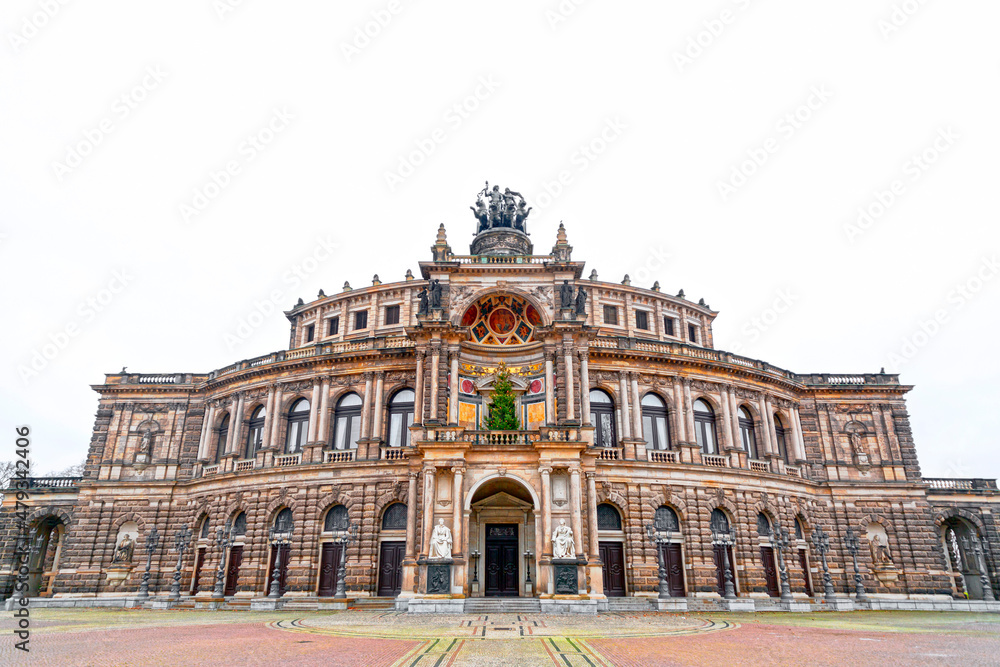 Fototapeta premium Semperoper building, the state opera house in the old town of Dresden, Germany
