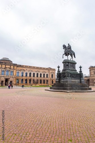 Theatre Square with Semperoper and Residenzschloss buildings and King Johann's equestrian statue