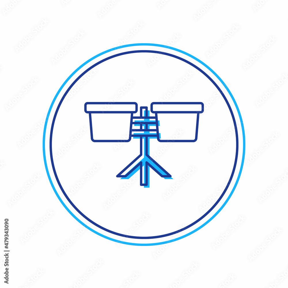 Filled outline Bongo drum icon isolated on white background. Musical instrument symbol. Vector Filled outline Bongo drum icon isolated on white background. Musical instrument symbol. Vector