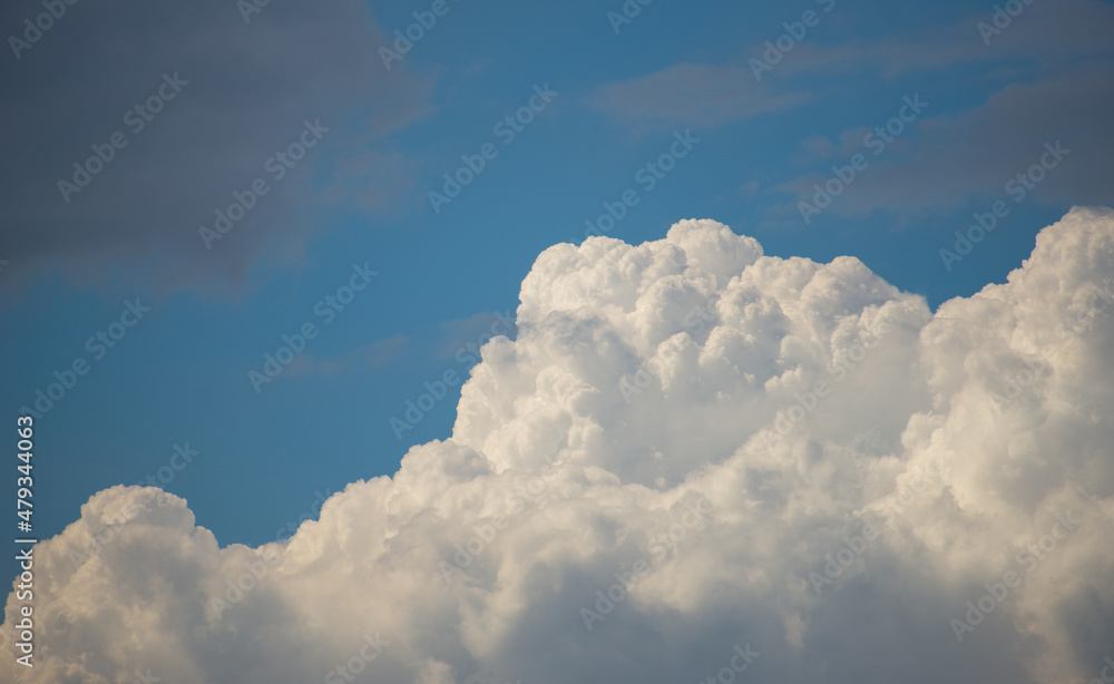closeup beautiful blue sky and white fluffy cloud horizon outdoor for background. closeup beautiful blue sky and white fluffy cloud horizon outdoor for background.