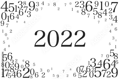 年号 2022 Happy New Year 新年 年賀状 カレンダー 手帳 カード 挨拶