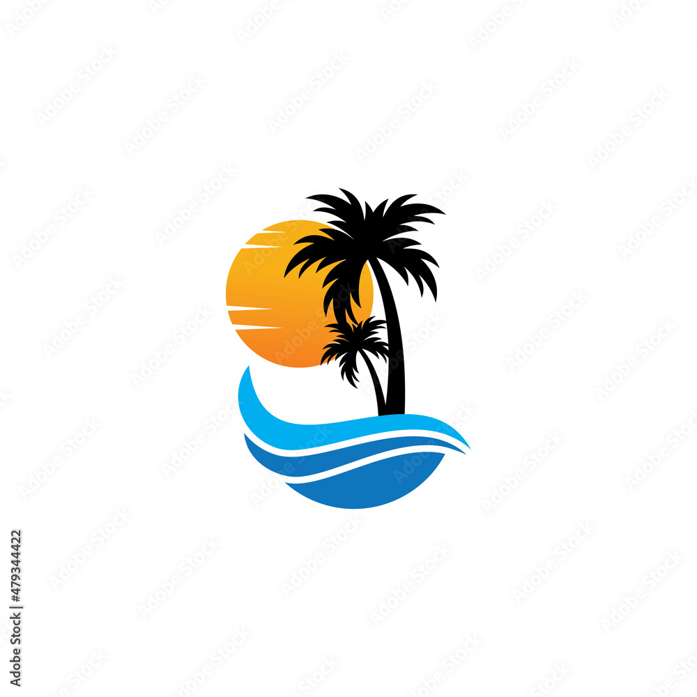 sunset logo icon vector template.