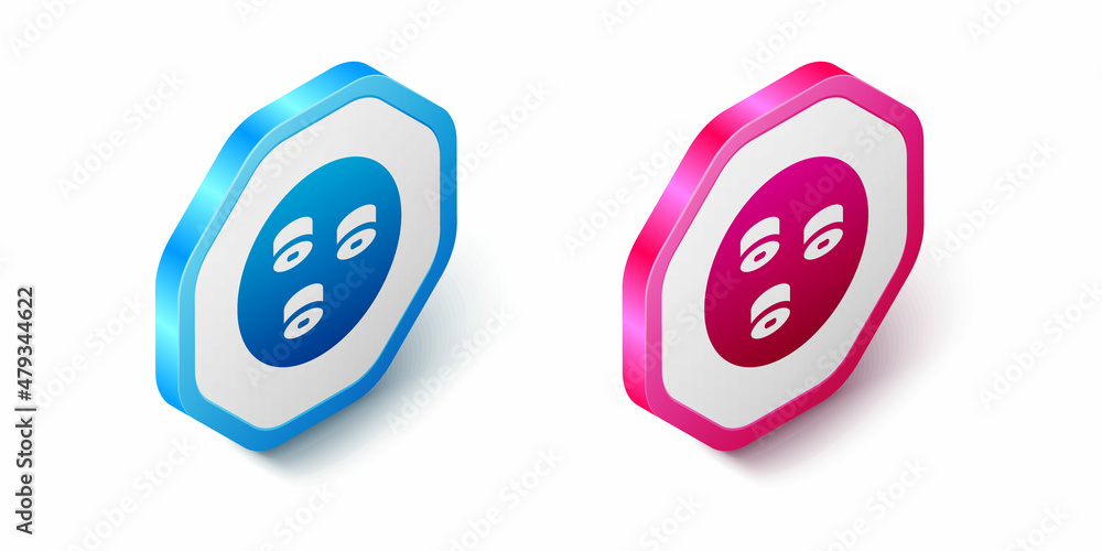 Isometric Sushi icon isolated on white background. Traditional Japanese food. Hexagon button. Vector Isometric Sushi icon isolated on white background. Traditional Japanese food. Hexagon button. Vector