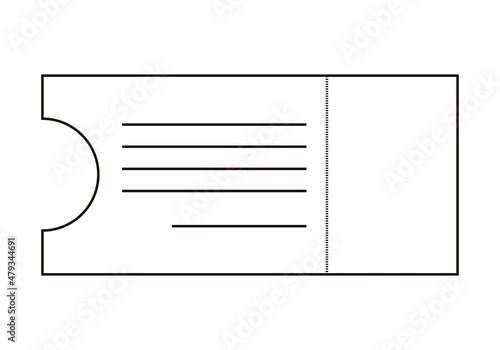 Icono negro de entrada a espectáculo en fondo blanco. 