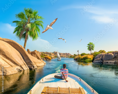 Boat on the nile photo