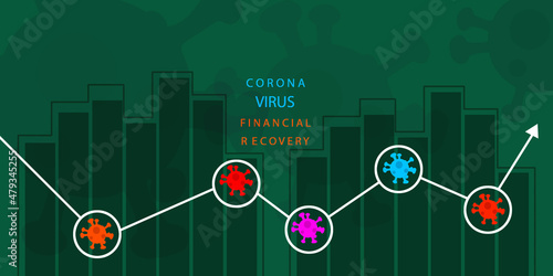 2d render Corona virus disease COVID-19 effected stock market
