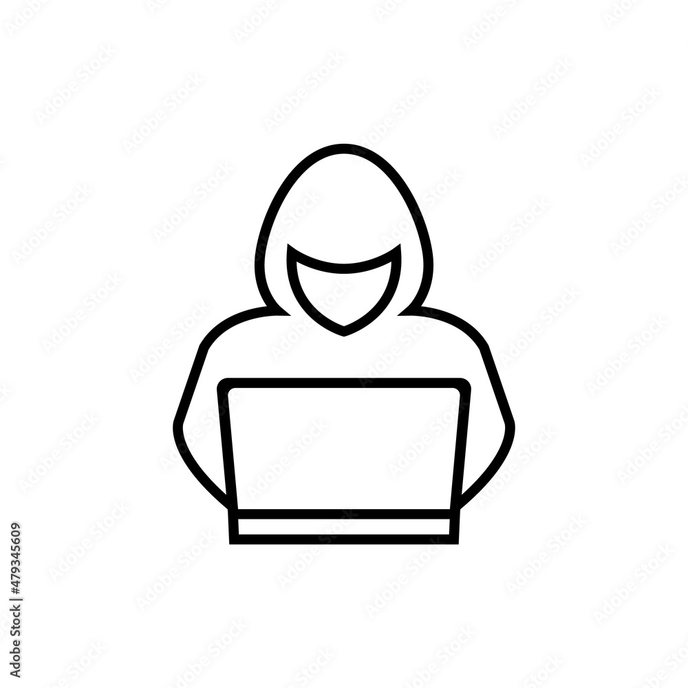 Thief line icon, vector logo isolated on white background