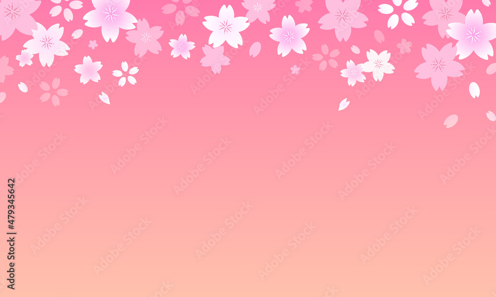 桜・春のおしゃれなイラスト・ベクターフレーム素材