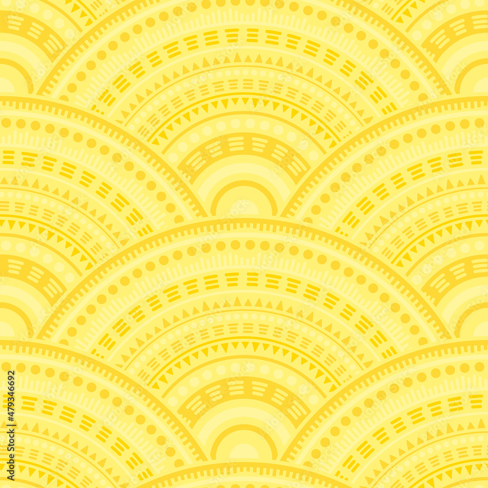 Ethnic circle shapes seamless geometric pattern. Ethnic circle shapes seamless geometric pattern.