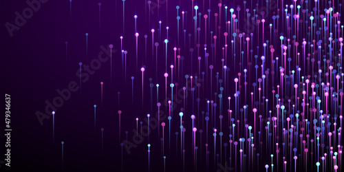 Abstract vertical line beams fiber optics vector.