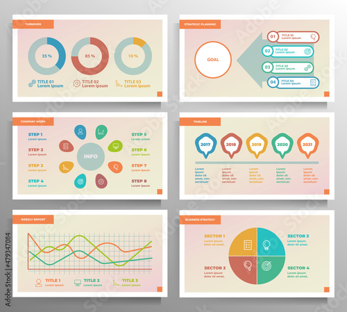 Infographics slide template for business presentation. Vector.