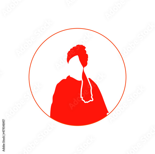 Swami Vivekanad dress icon. Vivekanad cloths symbol.