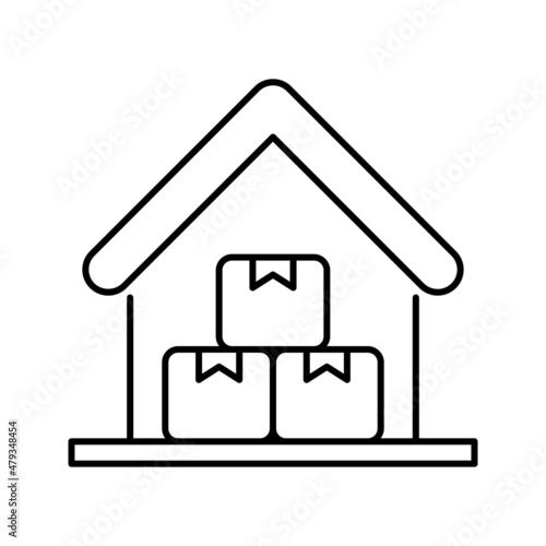 Stockroom vector Outline Icon Design illustration. Shipping and Delivery Symbol on White background EPS 10 File