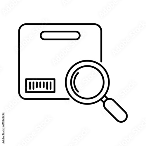 Search Parcel vector Outline Icon Design illustration. Shipping and Delivery Symbol on White background EPS 10 File