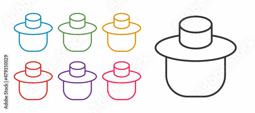 Set line Beekeeper with protect hat icon isolated on white background. Special protective uniform. Set icons colorful. Vector