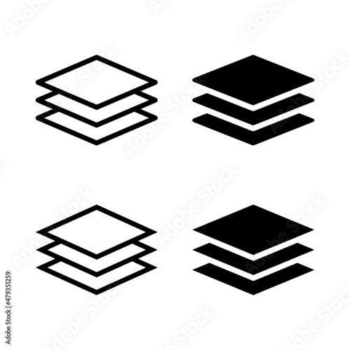 Layers icon vector on white background. Modern icon with layer for web design. Vector logo.