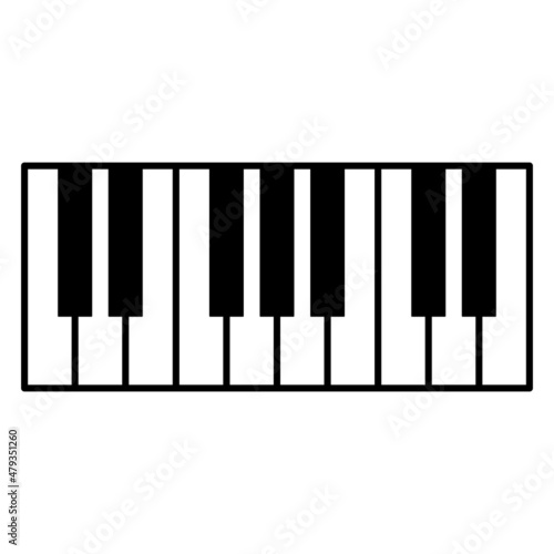 Piano keyboard icon vector on white background. Piano icon for web design. Eps 10.