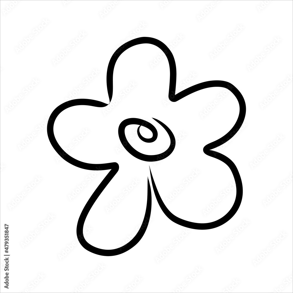 Vector seamless pattern with outline flowers. Hand drawn doodle spring texture, background Vector seamless pattern with outline flowers. Hand drawn doodle spring texture, background